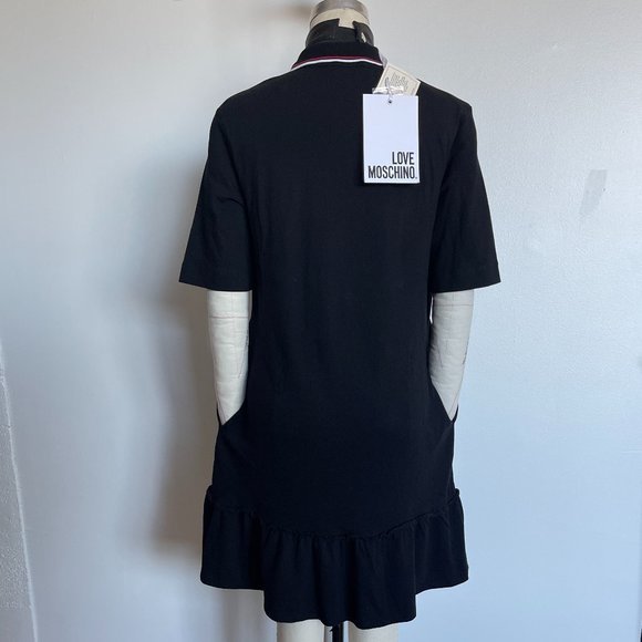 *SOLD* LOVE MOSCHINO Glittered printed stretch-cotton piqué tennis dress - Picture 4 of 15